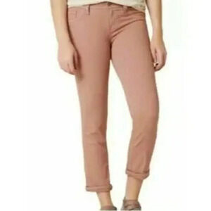 Women's 27 Miss Me Mid-Rise Easy Crop Pants Dusty Pink Stretch Zipper Fly